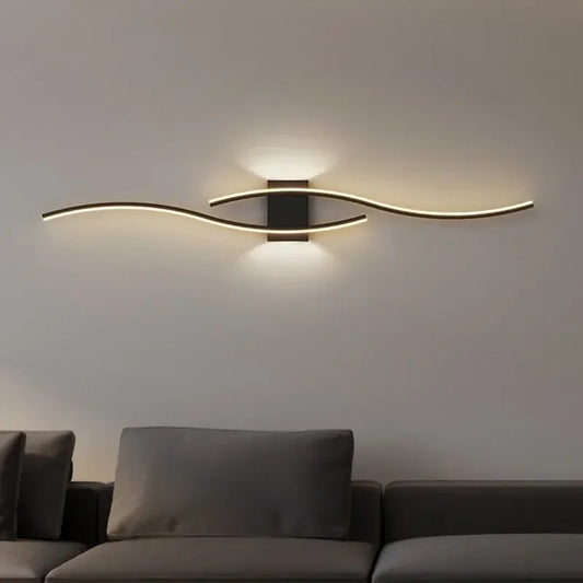 Modern LED Wall Light - Metal - Wave-Shaped Design - Energy-Saving